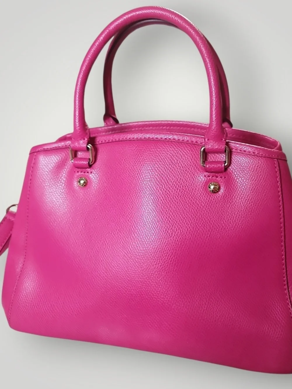 Coach Hot Pink Leather Crossbody Satchel